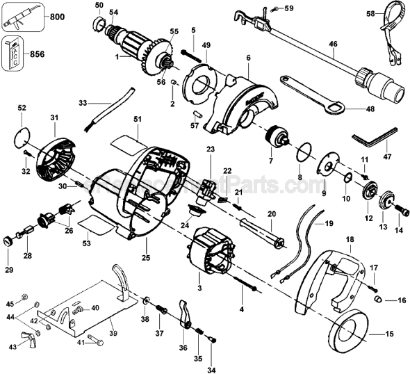 DeWALT DW861W Type 1 Masonry Saw Page A Diagram