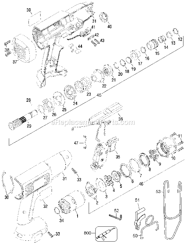 Dewalt DW900-B3 (Type 1) Production Assembly-Mexic Power Tool Page A Diagram