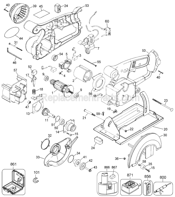 DeWALT DW935 Type 4 Trim Saw Page A Diagram