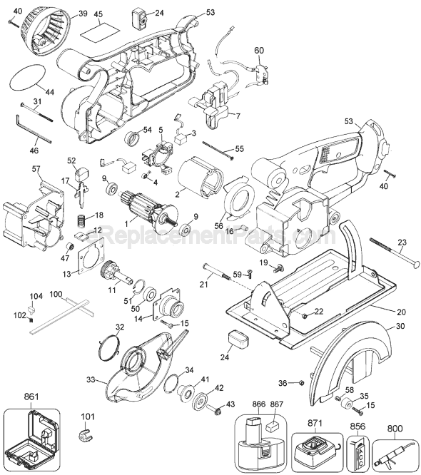 DeWALT DW936 Type 2 Cordless Saw Page A Diagram