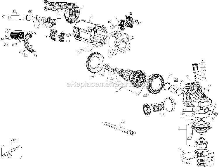 Dewalt DWE497-AR (Type 10) 2600w 7in Large Angle Grinder 180mm Power Tool Page A Diagram