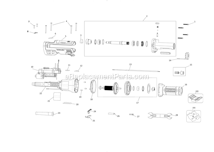 Dewalt DWE4997VS-B3 (Type 1) 2in (50mm) Brushless Die Grinder Power Tool Page A Diagram