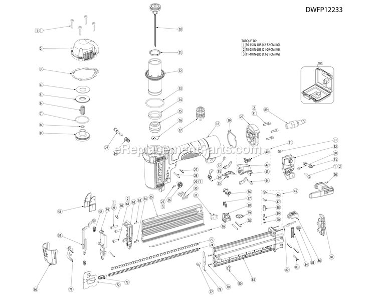Dewalt DWFP12233 (20003001) 18 Ga Precision Point Finish Nailer Power Tool Page A Diagram