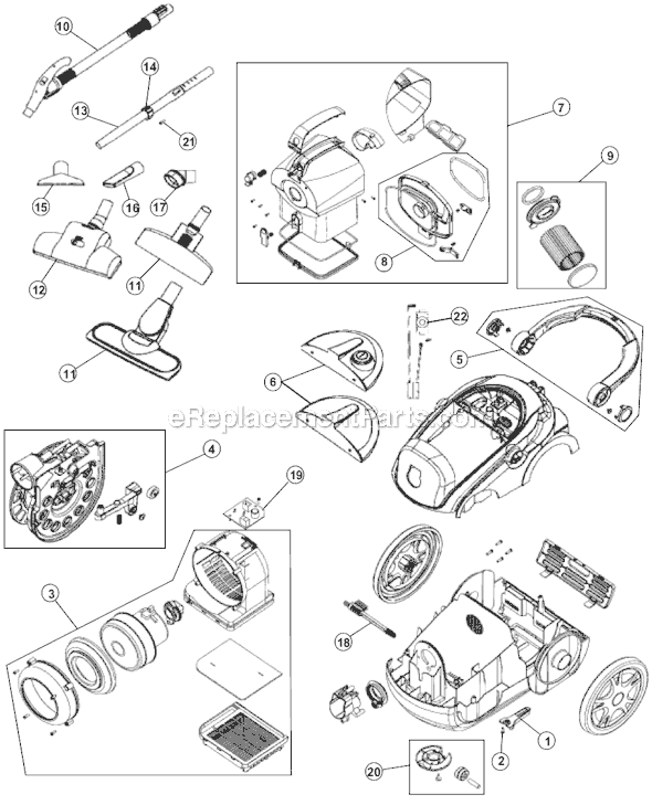 Dirt Devil M082660 Vision Bagless Canister Vacuum Page A Diagram
