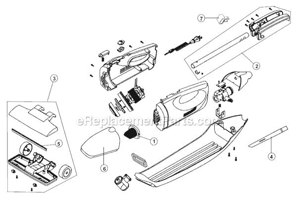 Dirt Devil M083460 2-in-1 Convertible Corded Stick Vacuum Page A Diagram