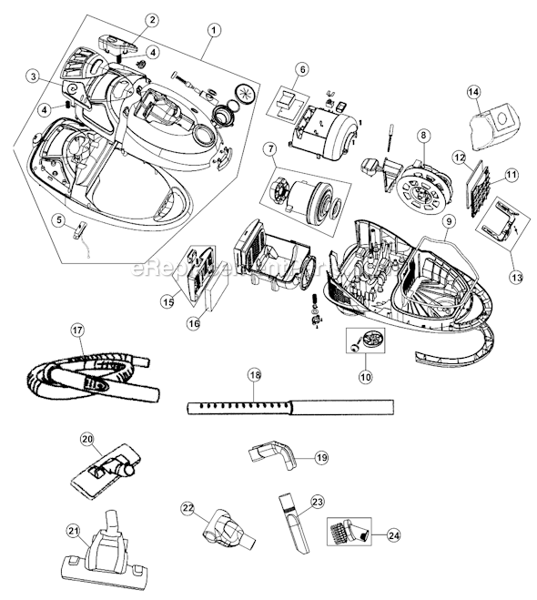 Dirt Devil SD30050 Turbo Canister Vacuum Page A Diagram