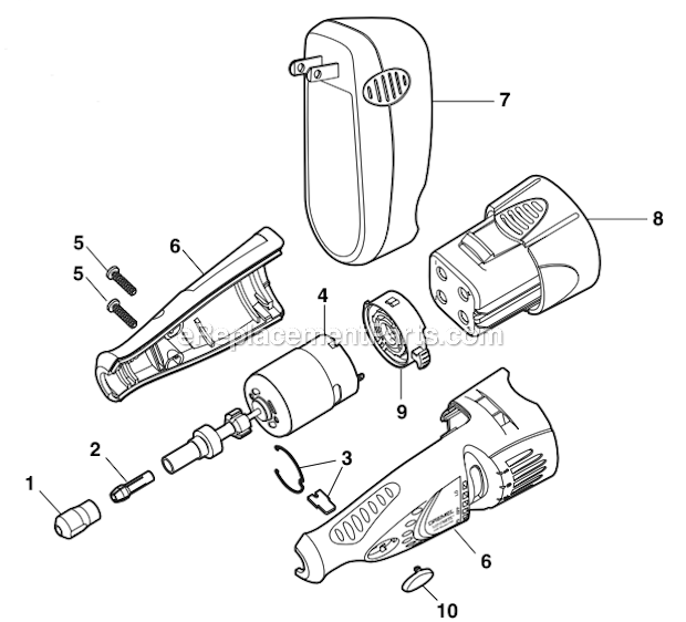 Dremel 7000 Alkaline Cordless Rotary Tool Page A Diagram