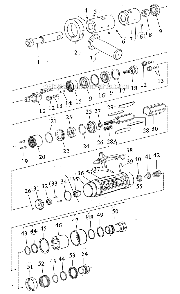 Dynabrade 13504 3,400 RPM 1 HP Dynastraight Page A Diagram