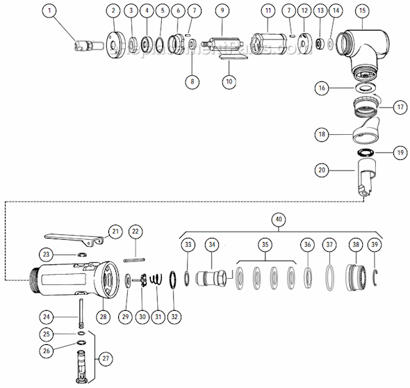 Dynabrade 52331 7 Deg. Rear Exhaust Die Grinder Page A Diagram