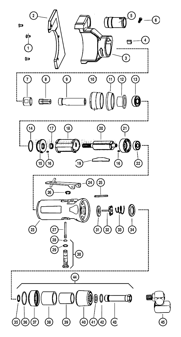 Dynabrade 52418 .7 HP Vacuum Cut-Off Tool Page A Diagram