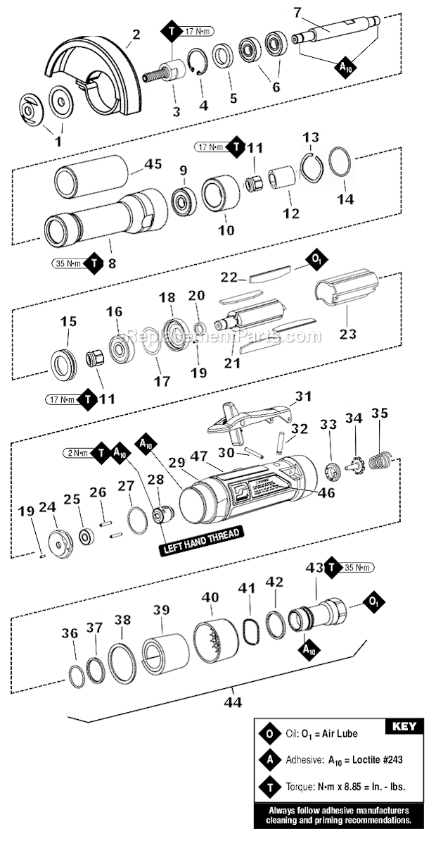 Dynabrade 52576 1 Hp Cut-Off Tool Page A Diagram