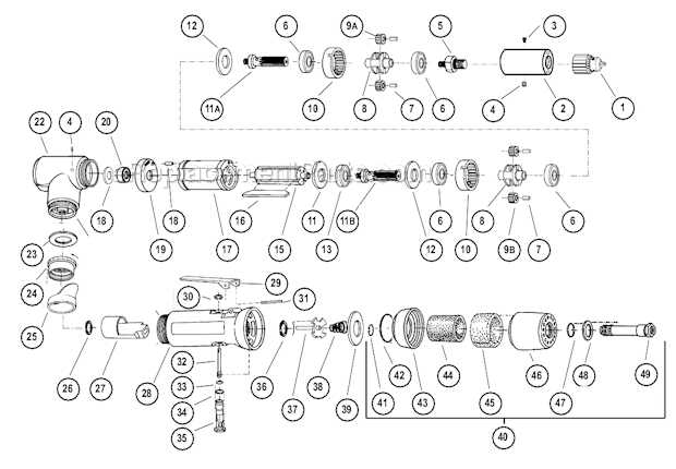 Dynabrade 53070 400 RPM Drill Page A Diagram