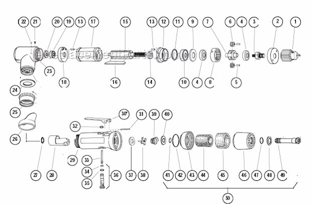 Dynabrade 53074 5,000 RPM Drill Page A Diagram
