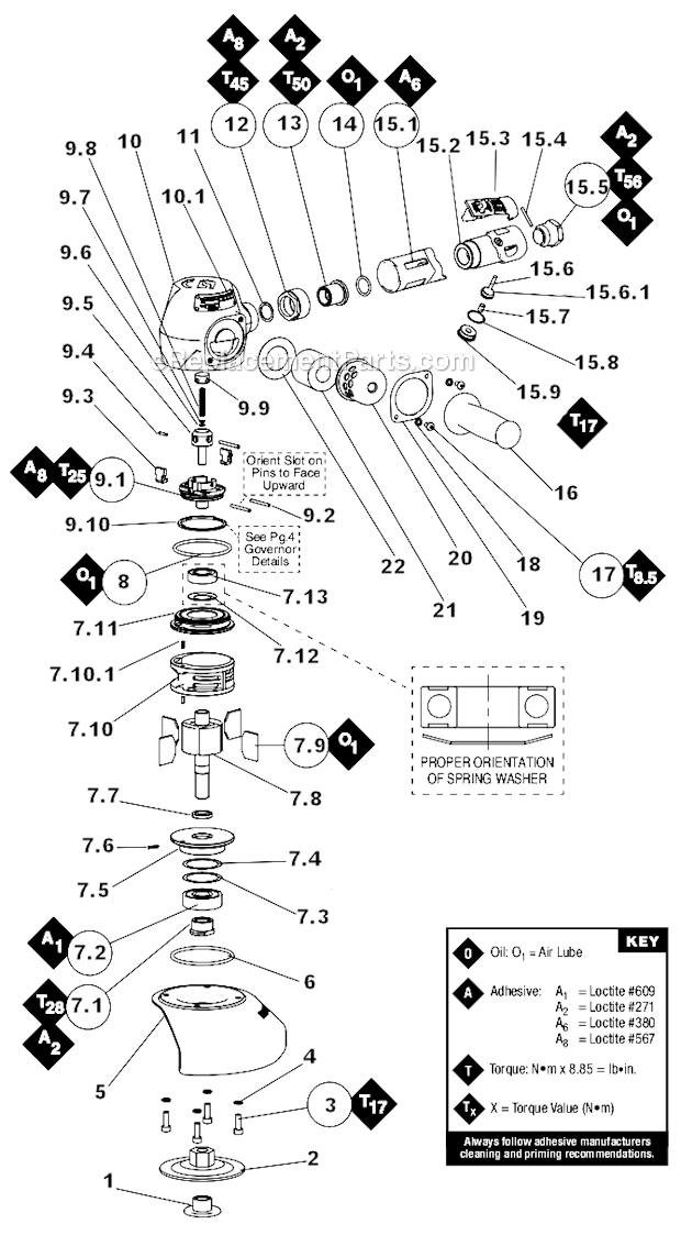 Dynabrade 53232 2 Hp Depressed Center Wheel Grinder Page A Diagram
