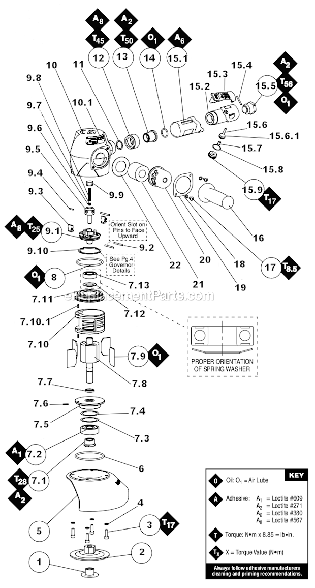 Dynabrade 53242 3 Hp Depressed Center Wheel Grinder Page A Diagram