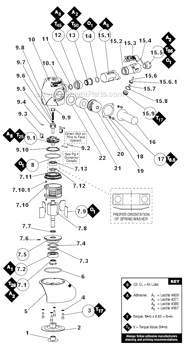 Dynabrade 53244 3 Hp Depressed Center Wheel Grinder Page A Diagram