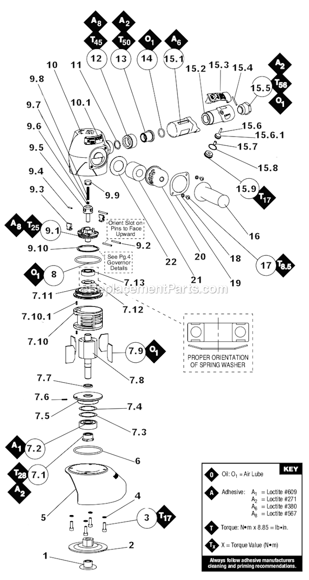 Dynabrade 53245 3 Hp Depressed Center Wheel Grinder Page A Diagram