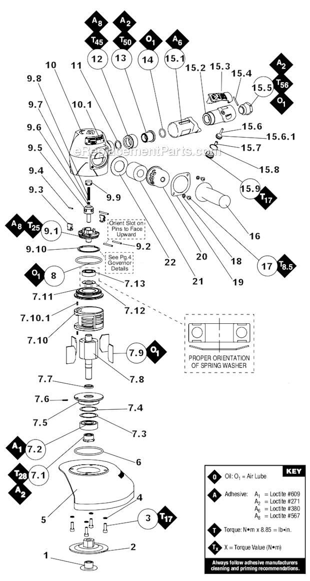 Dynabrade 53249 3 Hp Depressed Center Wheel Grinder Page A Diagram