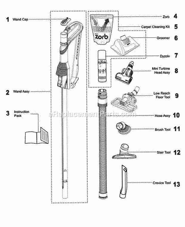 Dyson Upright Vacuum | DC17 | eReplacementParts.com