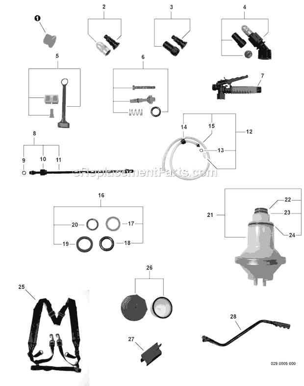 Echo MS-40BD 4 Gallon Backpack Manual Sprayer Page A Diagram