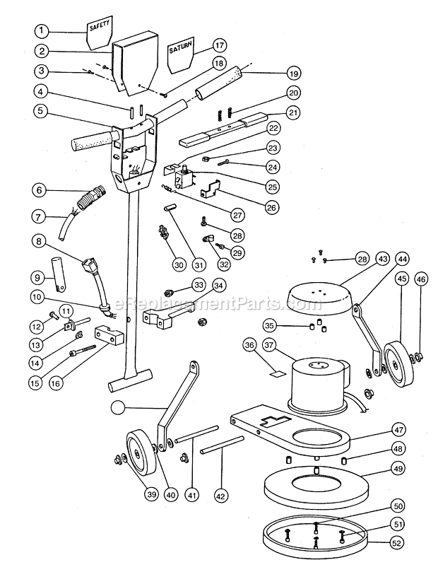 EDIC Saturn (20DS3-SS) Floor Machine Page A Diagram