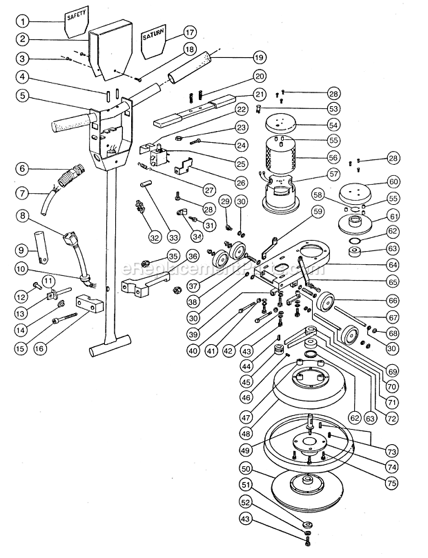 EDIC Saturn (20HS1500) Floor Machine Page A Diagram