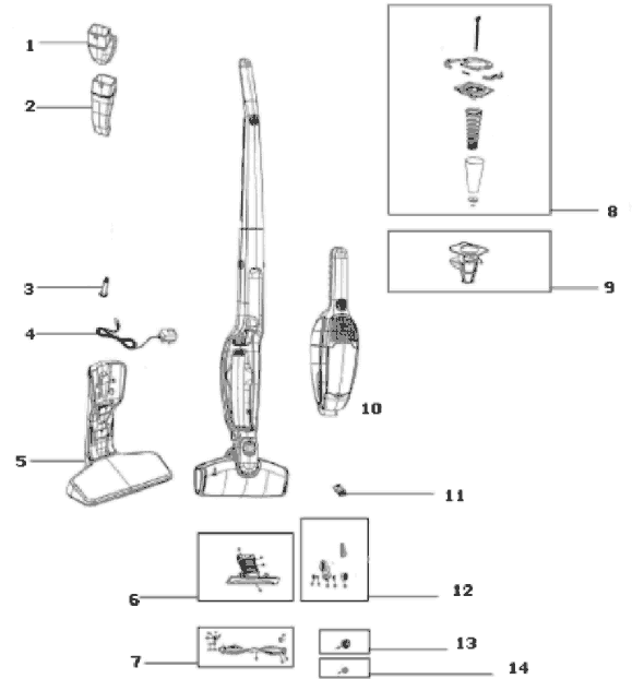 Electrolux EL1012A-1 Stick Vacuum Page A Diagram