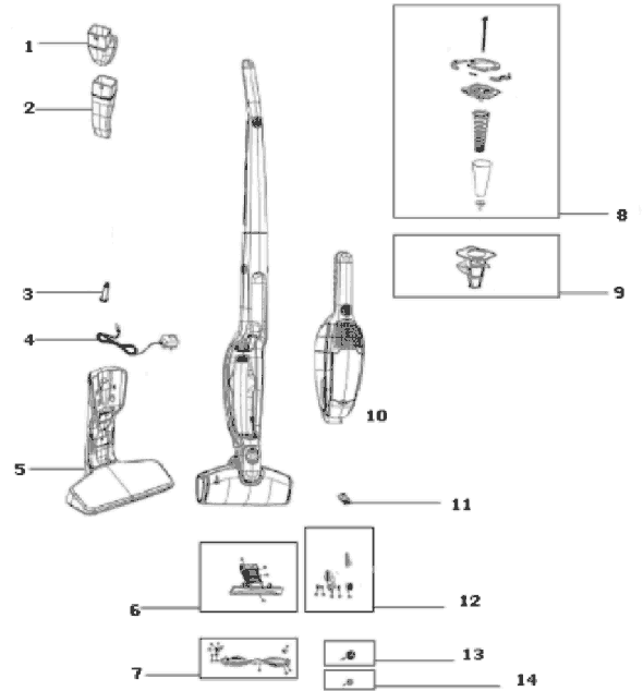 Electrolux EL1012A Stick Vacuum Page A Diagram