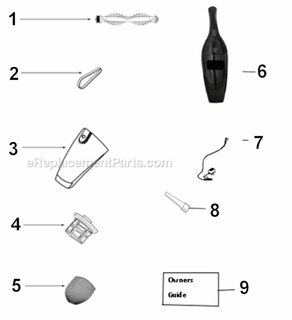 Eureka 109A Stick Vacuum Page A Diagram