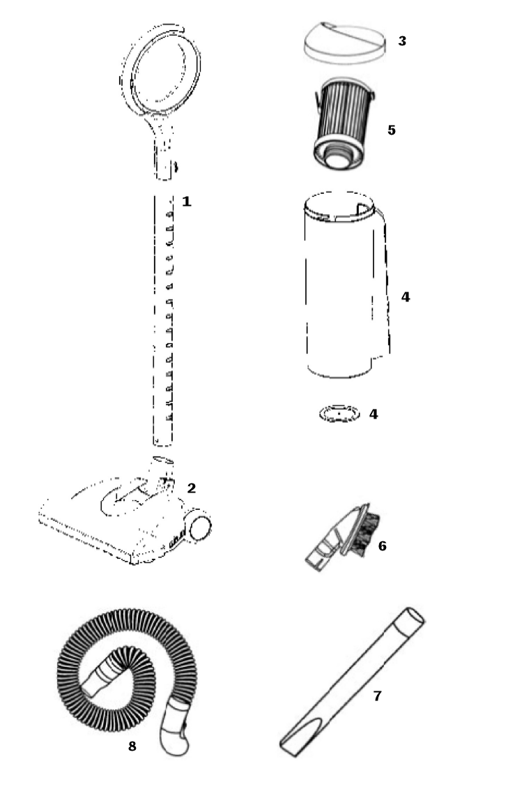 Eureka 437AZ-1 Lightweight Vacuum Page A Diagram