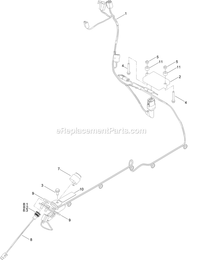 eXmark 79486 Slope Sensor Kit, Zero-Turn-Radius Riding Mower Slope Sensor Kit Assembly Diagram