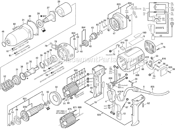 Bosch 1434R (0601434134) 3/4" Impact Wrench Page A Diagram