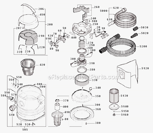 Fein 9-20-25 Turbo II Vacuum Cleaner Page A Diagram