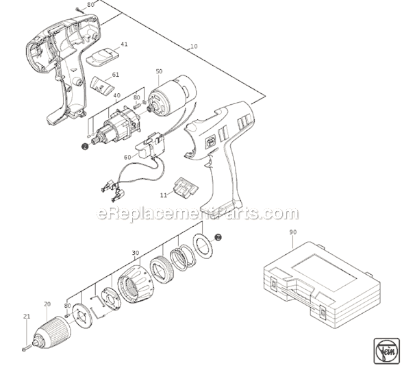 Fein ABS12 (71130212023) Cordless Drill Page A Diagram