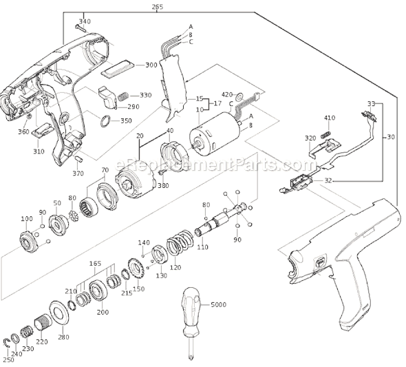Fein ASM9-6-2ST (71121100980) AccuTec Screw Gun Page A Diagram