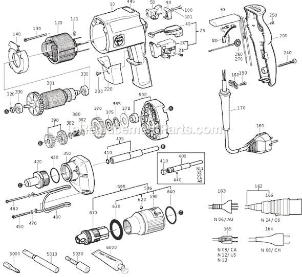 Fein ASSE636II-8B (72108909368) Drywall Screw Gun Page A Diagram