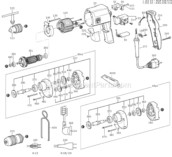 Fein ASYE636 (72016313113) Rotary Drill Page A Diagram