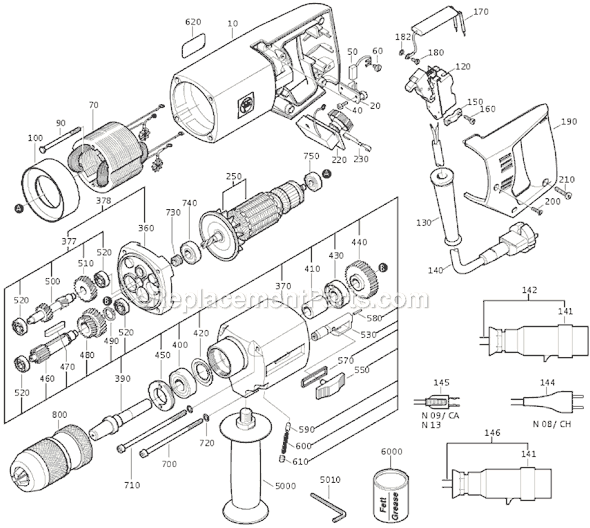 Fein DS648 (72020300043) Rotary Drill Page A Diagram