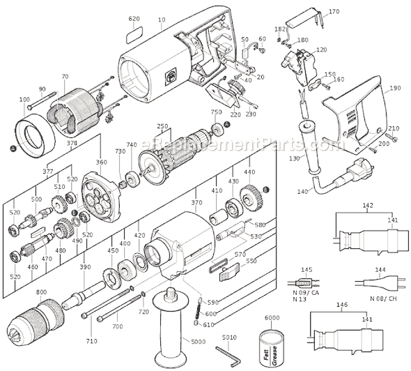 Fein DS648 (72020300114) Rotary Drill Page A Diagram