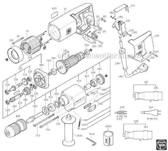 Fein DS648 (72020308227) Rotary Drill Page A Diagram