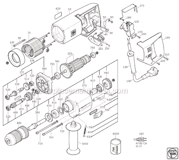 Fein DS648 (72020309111) Rotary Drill Page A Diagram