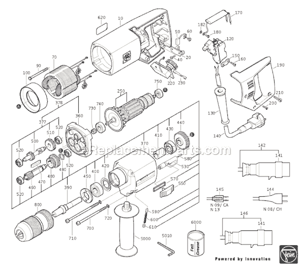 Fein DS648 (72020313119) Rotary Drill Page A Diagram