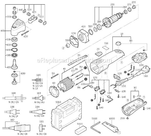 Fein FSC1.6X (72363713110) Automotive SuperCut Oscillating Tool Page A Diagram