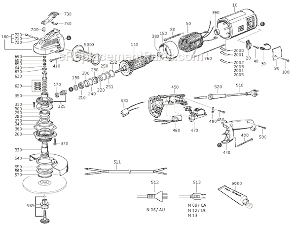 Fein MSF666C-S (72206912111) Angle Grinder Page A Diagram