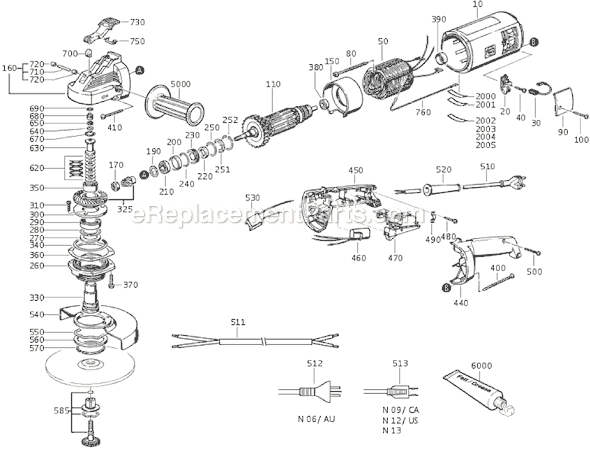 Fein MSF666D-S (72206809111) Angle Grinder Page A Diagram
