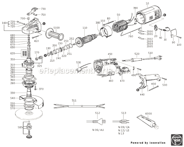 Fein MSF666D-S (72206813119) Angle Grinder Page A Diagram