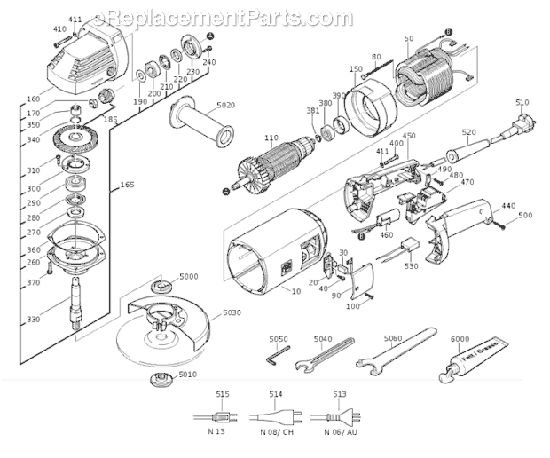 Fein MSF 680D (72204511221) Angle Grinder Page A Diagram