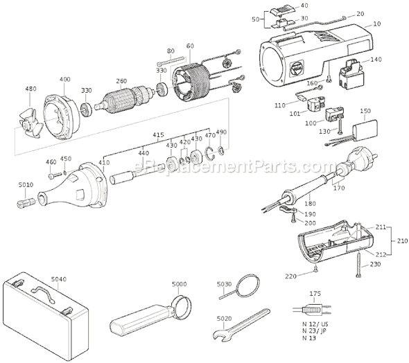 Fein MSH635 (72231213114) Straight Grinder Page A Diagram