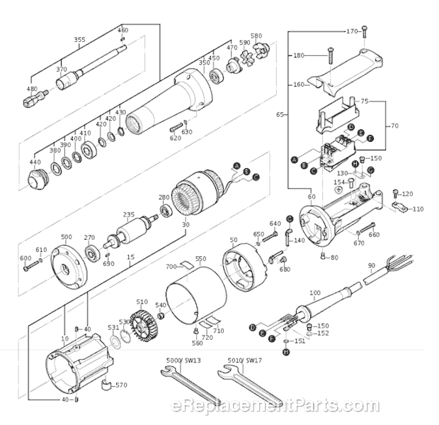 Fein MSHO 840-2 (78230312261) Straight Grinder Page A Diagram