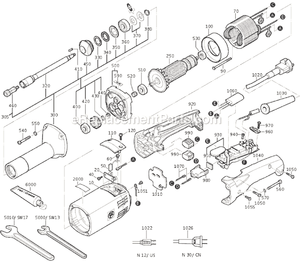 Fein MSHY648-1Z (72231312110) Straight Grinder Page A Diagram